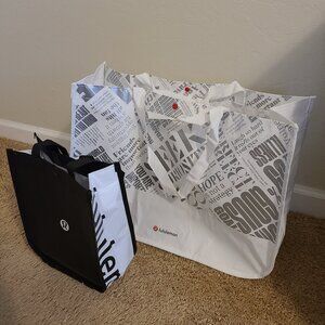 Lululemon Reusable Shopping Bag Set Extra Large and Small